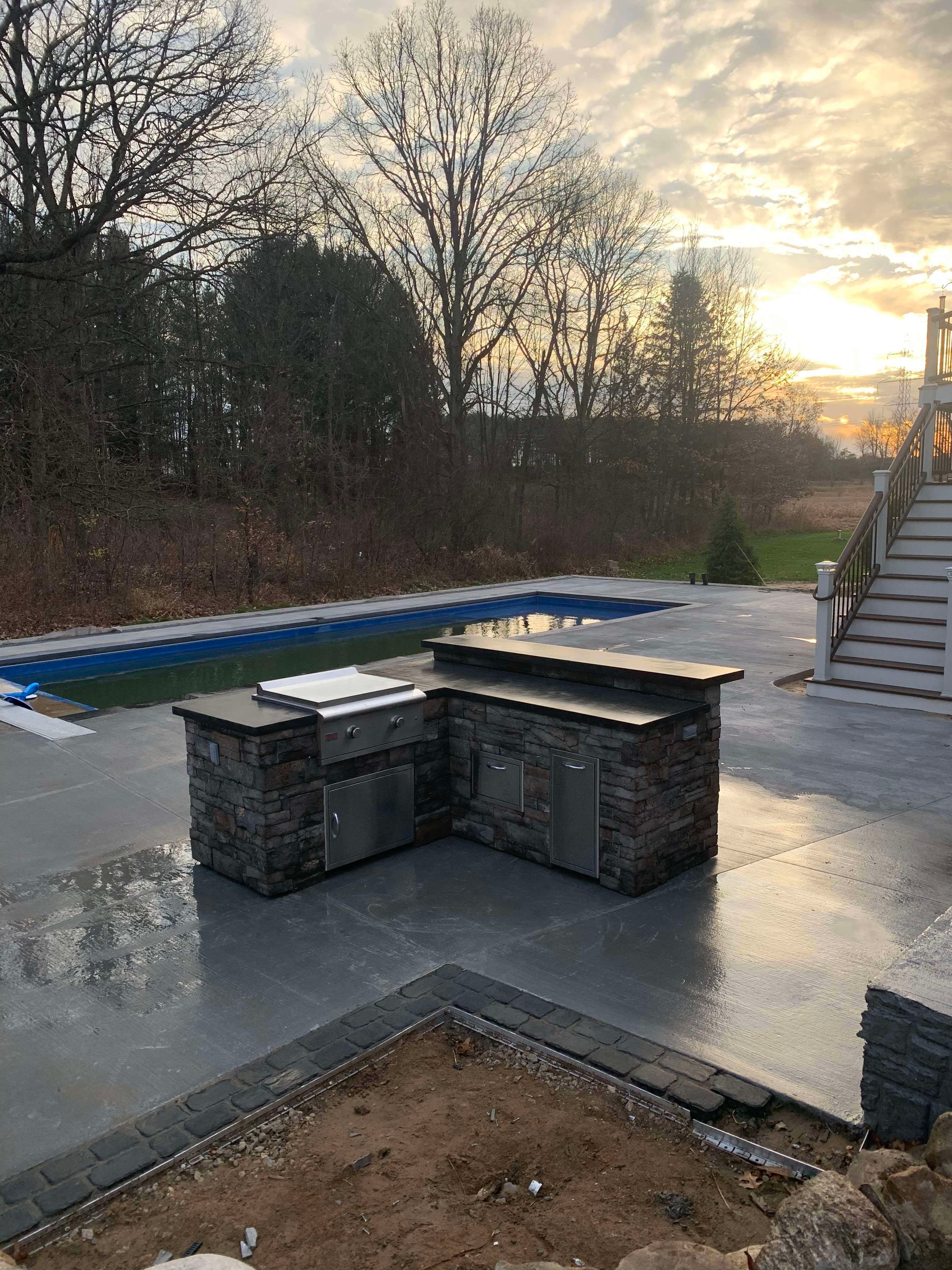 Swimming Pool With Grilling Area